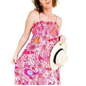 Liberty of London for Target Smocked Ruffled Paisley Maxi Easter Dress Size M
